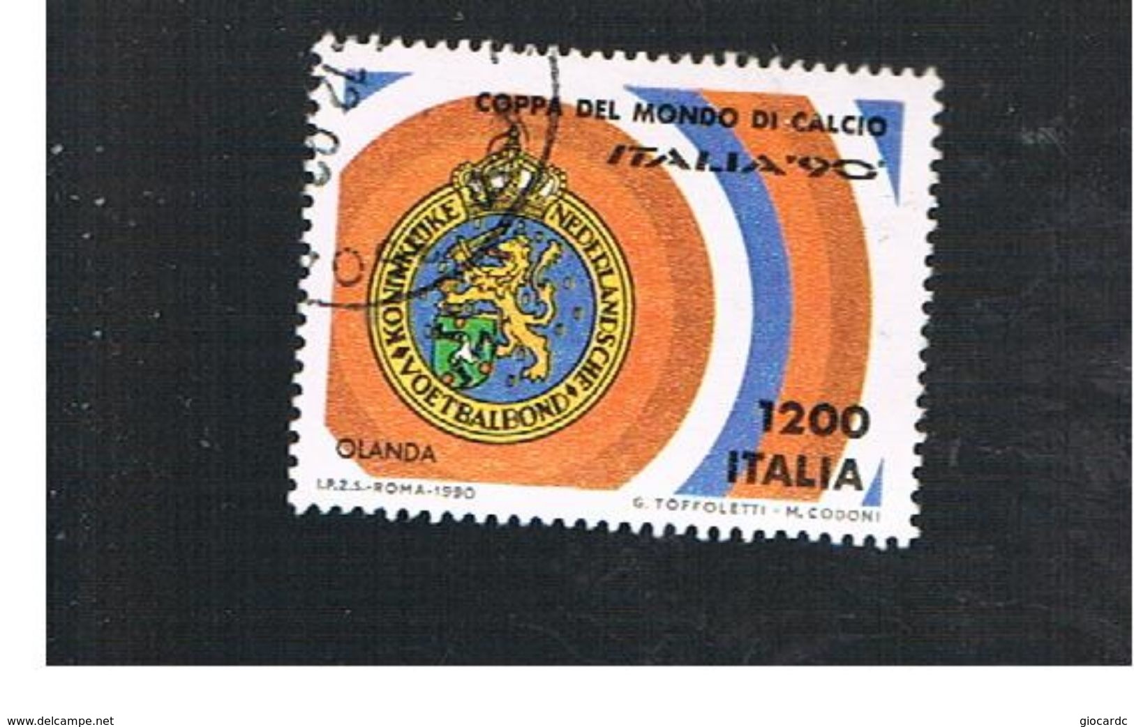 ITALIA REPUBBLICA  - SASS. 1921 -      1990    ITALIA 90: OLANDA  -      USATO - 1981-90: Usados