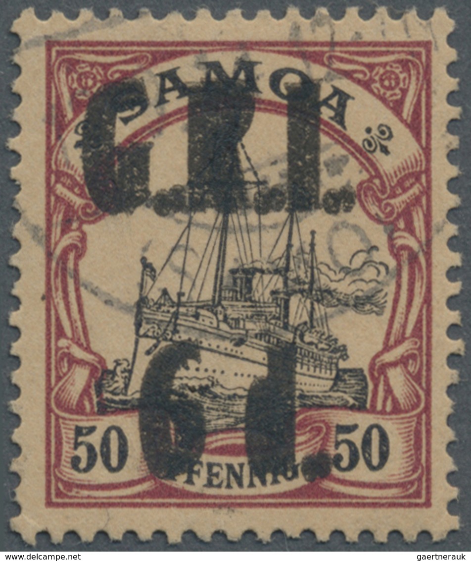 O Deutsche Kolonien - Samoa - Britische Besetzung: 1914: 6 D. Auf 50 Pfg., Doppelter Aufdruck, Leicht - Samoa