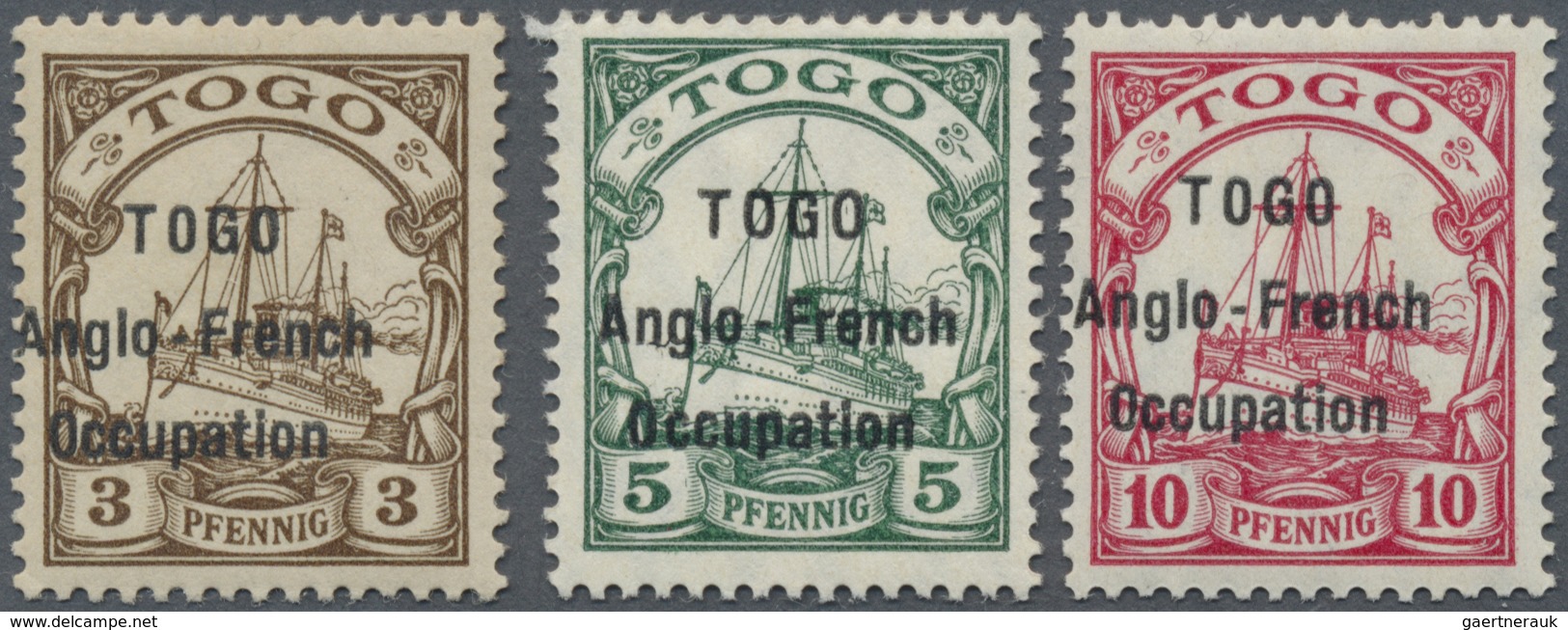 * Deutsche Kolonien - Togo - Britische Besetzung: 1914, Kaiseryacht Mit Aufdrucktype I (Zeilenabstand - Togo