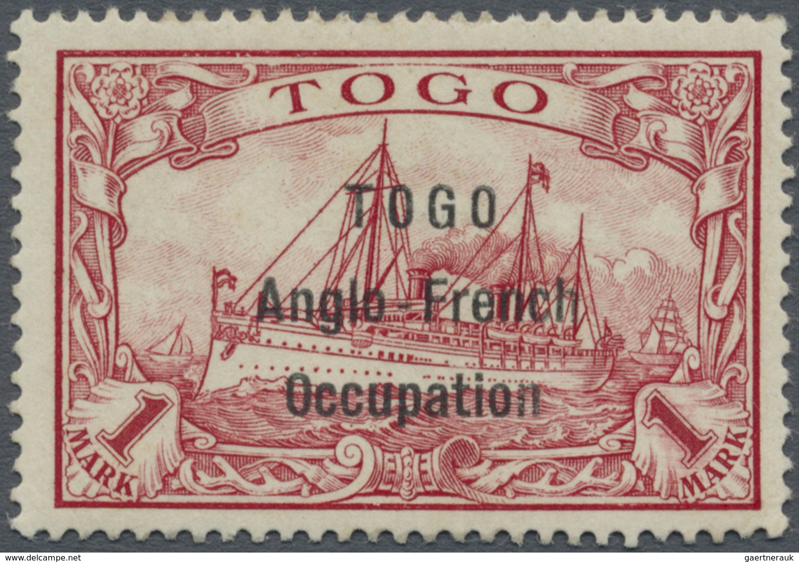 * Deutsche Kolonien - Togo - Britische Besetzung: 1914: 1 Mark Rot, Ungebrauchtes Exemplar Mit Vollem - Togo