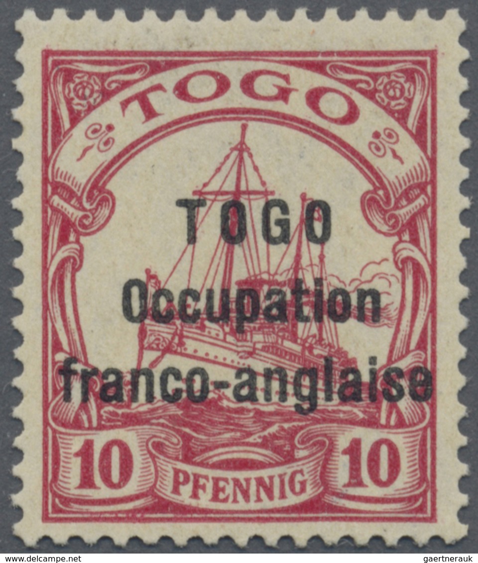 * Deutsche Kolonien - Togo - Französische Besetzung: 1914. 10 Pfg. Rosa, Mit Engem Aufdruck Der Kathol - Togo