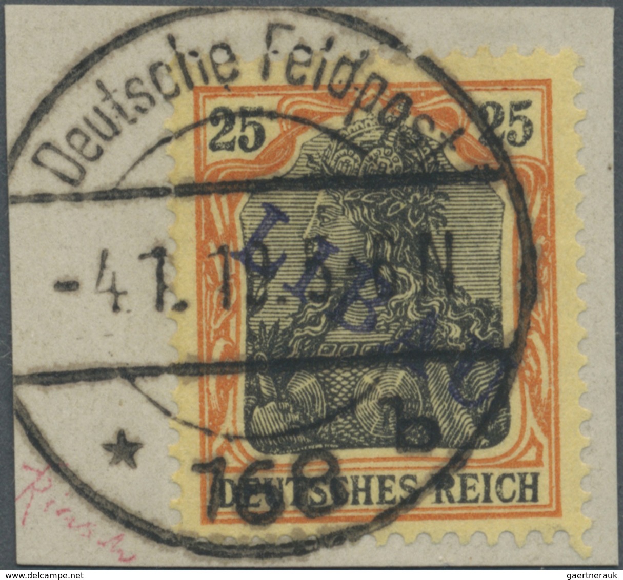Brfst Deutsche Besetzung I. WK: Postgebiet Ober. Ost - Libau: 1919, 25 Pfg. Germania Mit Überdruck "LIBAU" - Besetzungen 1914-18
