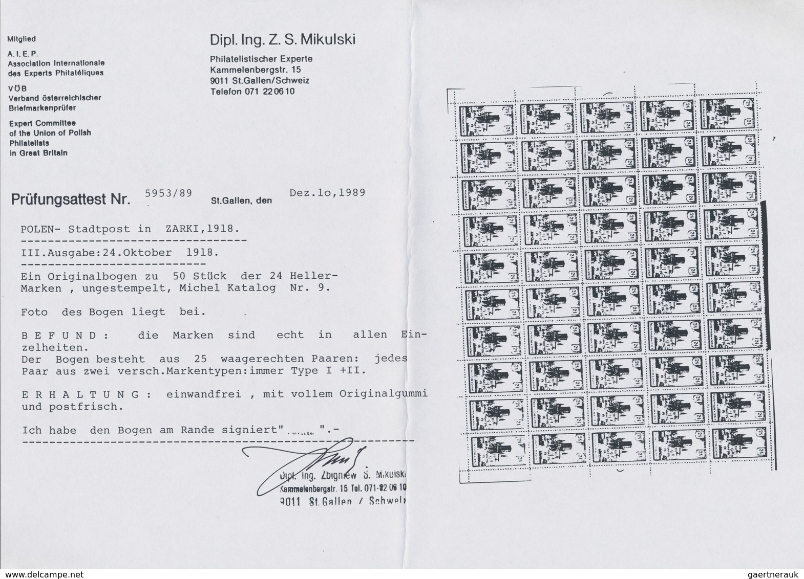 ** Deutsche Besetzung I. WK: Deutsche Post In Polen - Lokalpost: 1818, ZARKI, Stadtpost Lokalausgabe, A - Occupation 1914-18