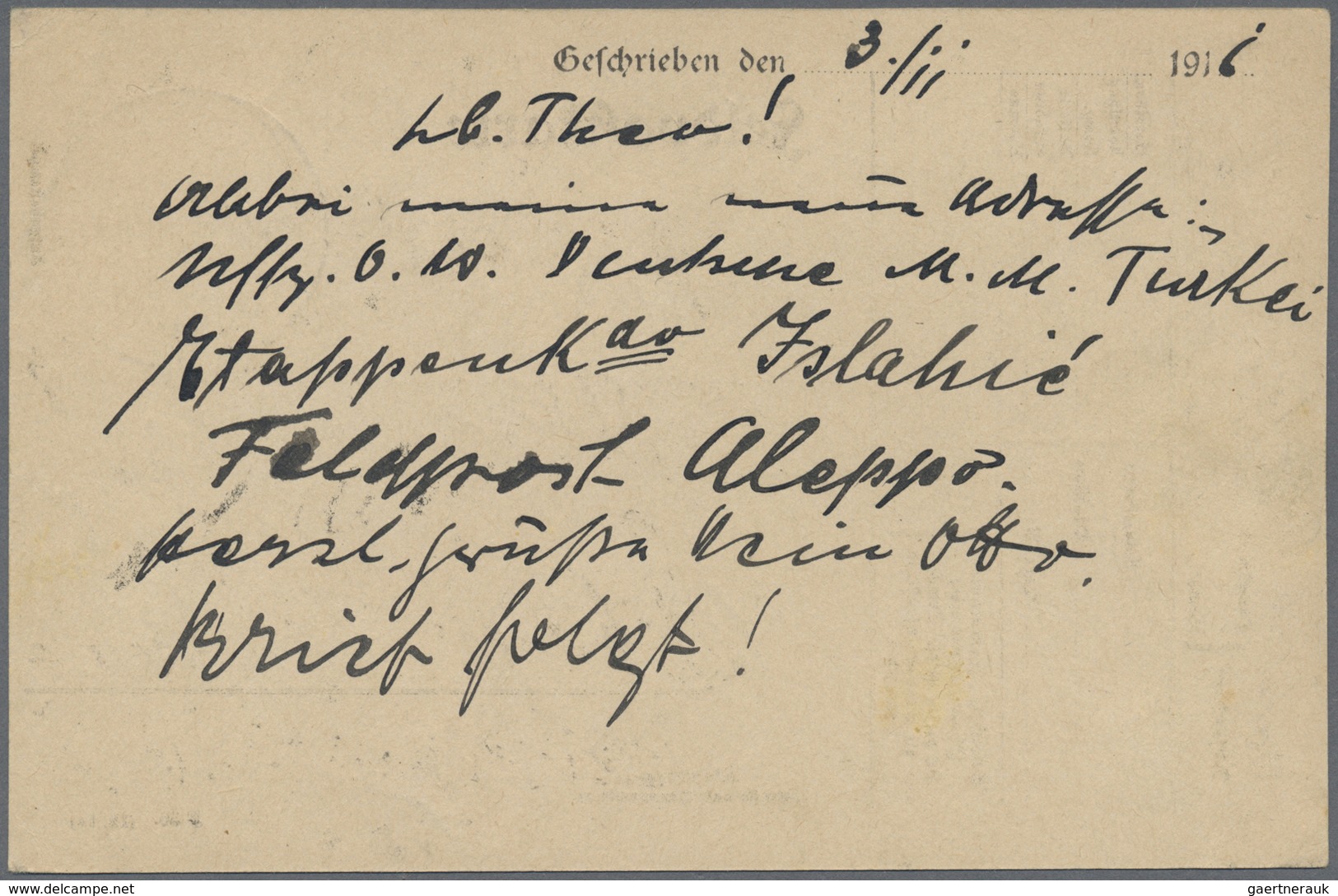 Br Militärmission: 1916/1917, Feldpost-Kartenbrief Mit Stempel "K.D.Feldpost 29.4.17 Aus Targoviste/Rum - Turquie (bureaux)