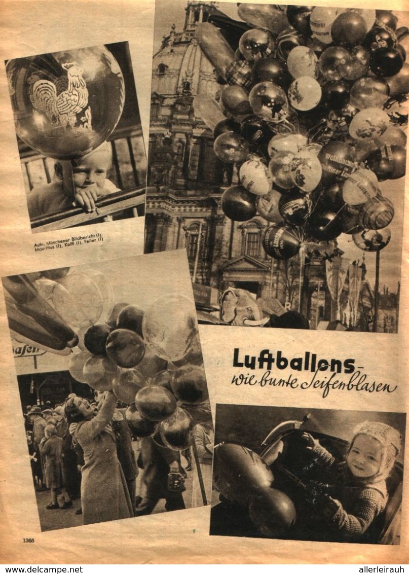 Lufballons Wie Bunte Seifenblasen, Unsere Freunde (Hunde)  / Druck,entnommen Aus Zeitschrift / 1937 - Colis