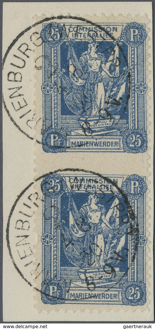 Brfst Deutsche Abstimmungsgebiete: Marienwerder: 1920: 25 Pfg., Grauweißes, Dickes Papier, Senkrechtes Lux - Sonstige & Ohne Zuordnung