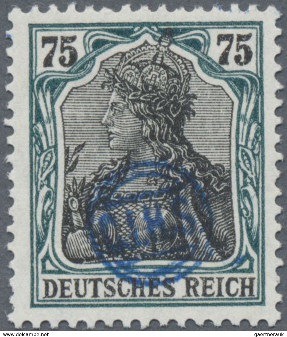 ** Deutsche Abstimmungsgebiete: Oberschlesien - Französische Besatzung: 1920, Germania 75 Pfg. Blaugrün - Autres & Non Classés