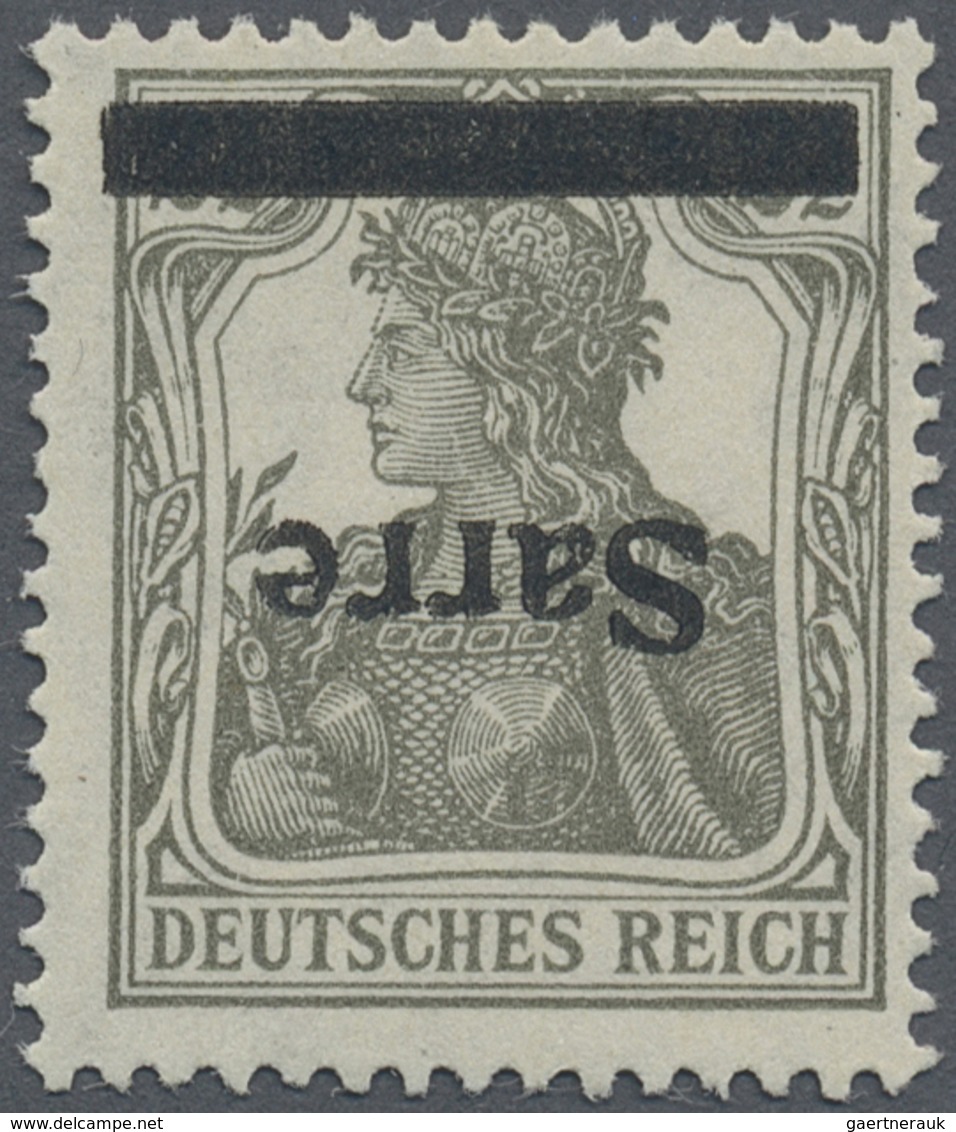 * Deutsche Abstimmungsgebiete: Saargebiet: 1920: 2 ½ Pfg. Olivgrau, Type I, Aufdruck Kopfstehend, Unge - Autres & Non Classés