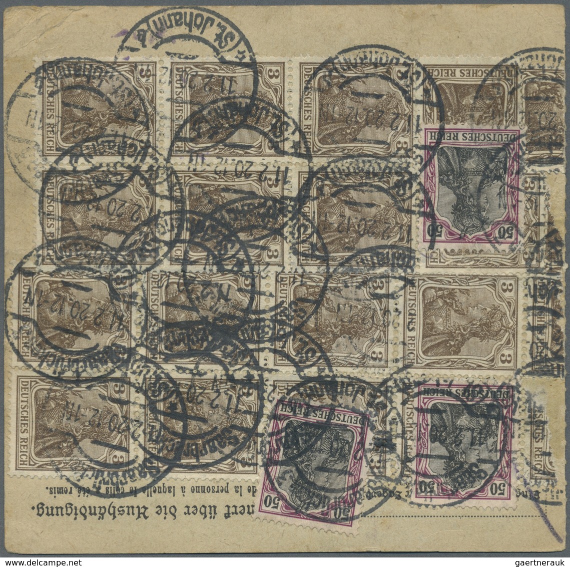 Br Deutsche Abstimmungsgebiete: Saargebiet: 1920. 10 Und 20 Pfg., Type I  In MISCHFRANKATUR Mit DR/Germ - Altri & Non Classificati