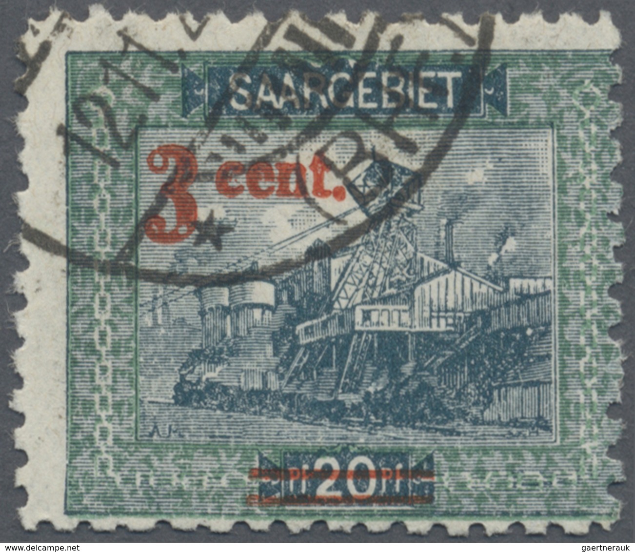 O Deutsche Abstimmungsgebiete: Saargebiet: 1921, Freimarken: Landschaftsbilder 3 C Auf 20 Pf, Gezähnt - Altri & Non Classificati