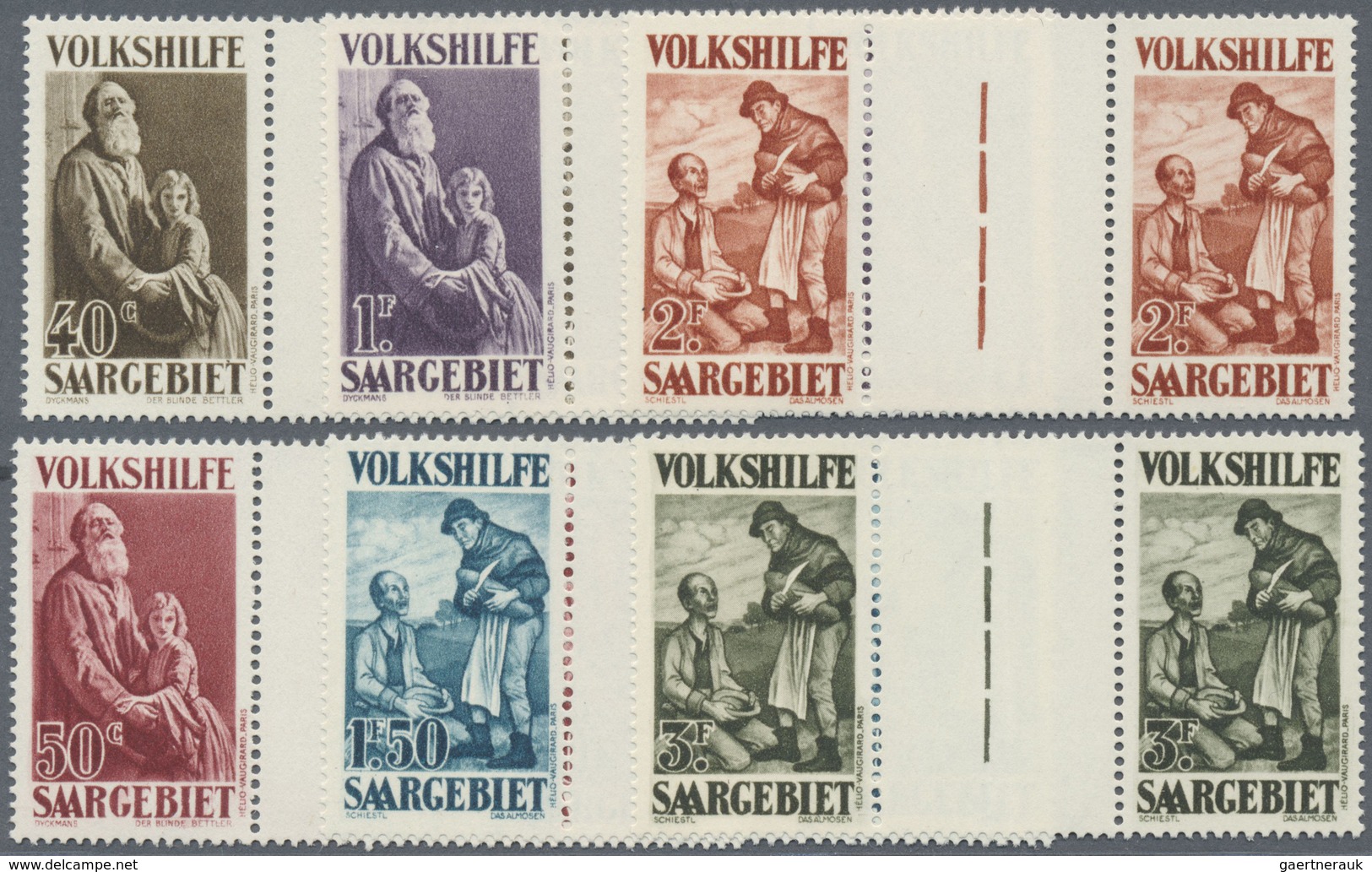 ** Deutsche Abstimmungsgebiete: Saargebiet: 1928, Volkshilfe Gemälde, Postfrische Unsignierte Garnitur - Altri & Non Classificati