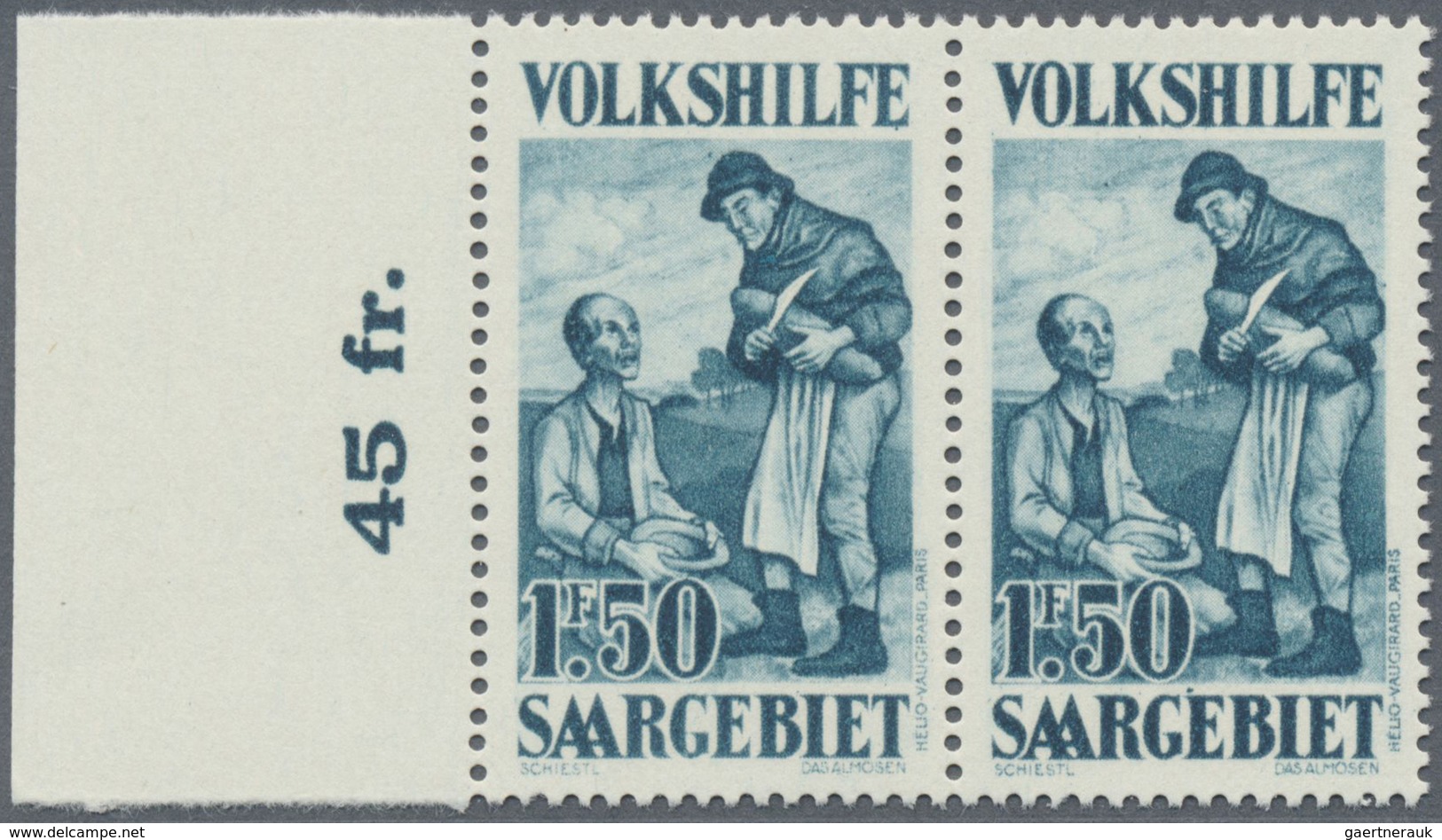 ** Deutsche Abstimmungsgebiete: Saargebiet: 1928, Volkshilfe Gemälde, 1,50 Im Postfrischen Waagerechten - Autres & Non Classés