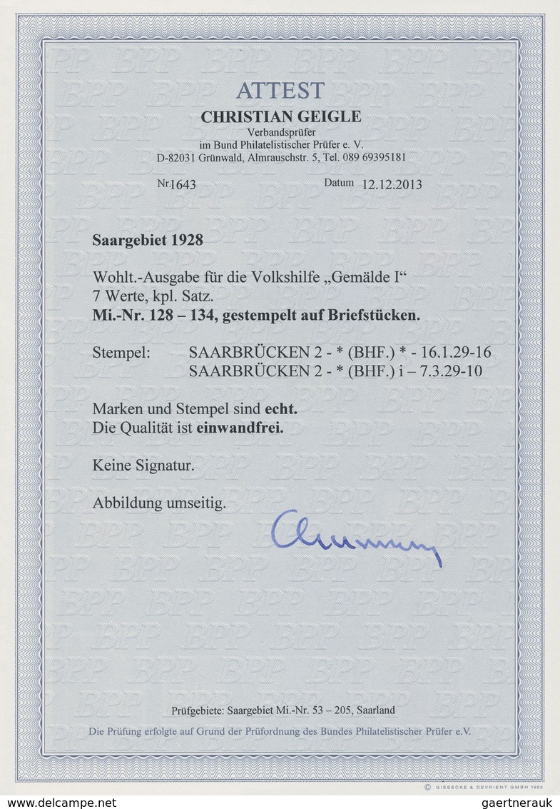 Brfst Deutsche Abstimmungsgebiete: Saargebiet: 1929, Volkshilfe Gemälde I, 10 Fr. Madonna, Perfektes Luxus - Autres & Non Classés