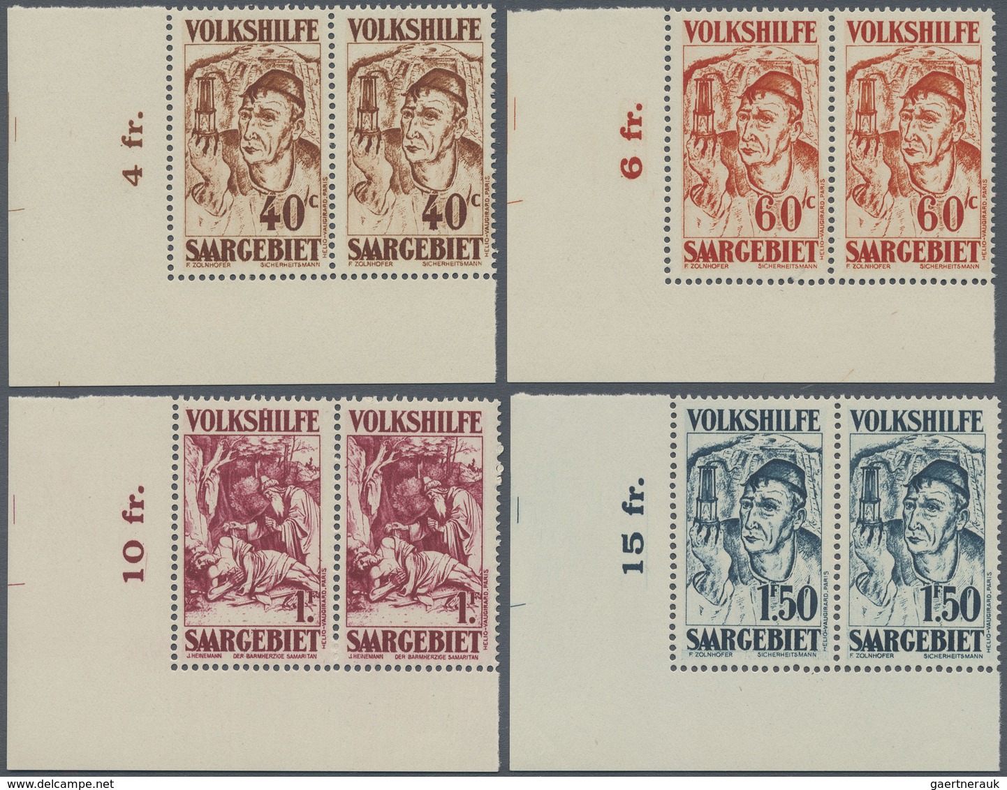 ** Deutsche Abstimmungsgebiete: Saargebiet: 1931, Volkshilfe: Gemälde (III), 7 Postfrische Eckrand-Luxu - Autres & Non Classés