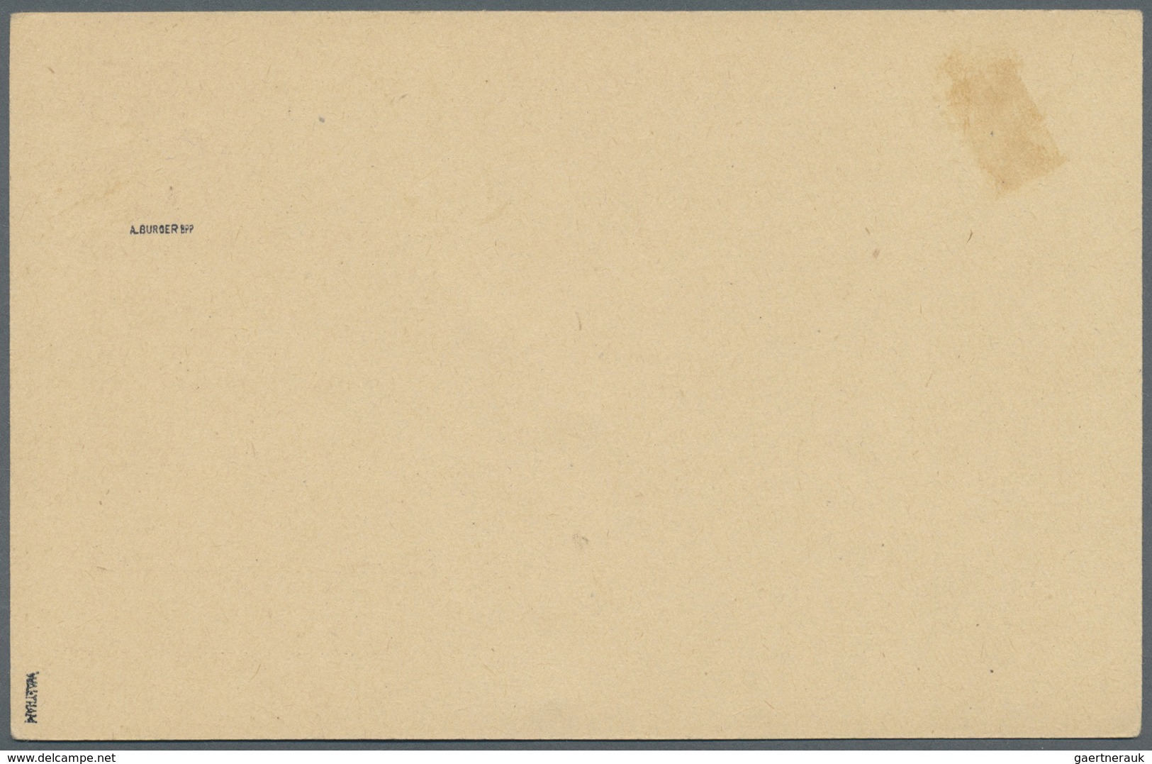 GA Deutsche Abstimmungsgebiete: Saargebiet - Ganzsachen: 1920, Probedruck: Postkarte 15 Pf Braunlila Ge - Interi Postali