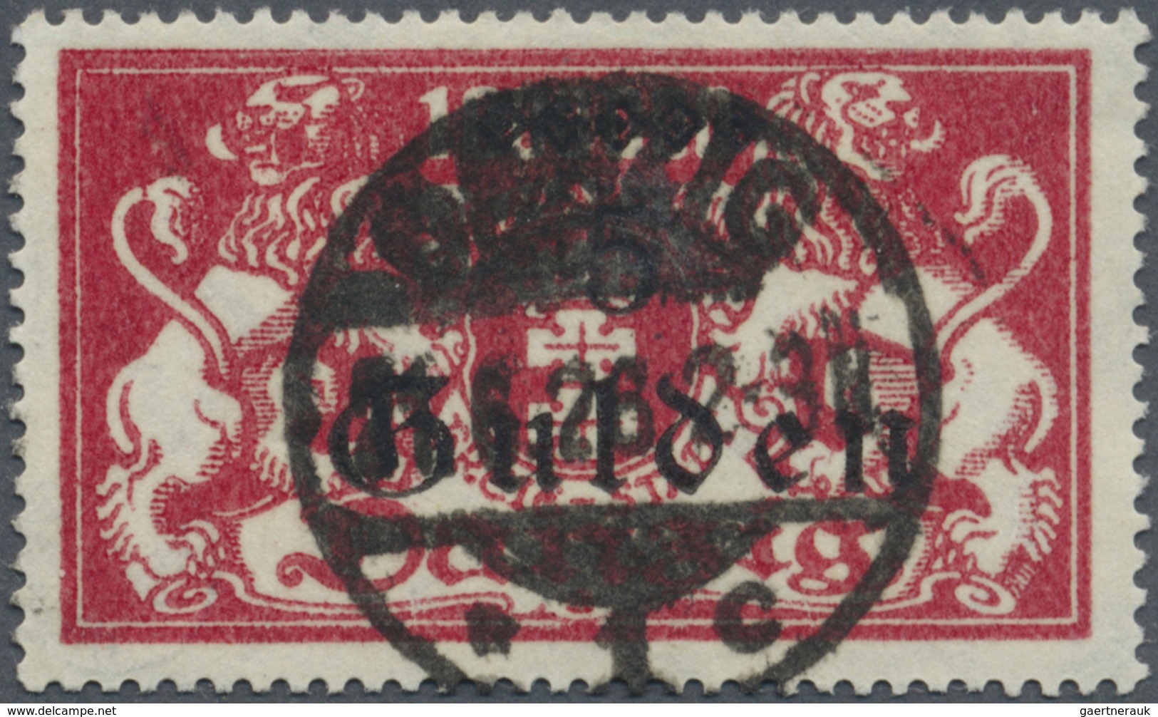 O Danzig: 1923, 5 G Auf 1 Mio M Großes Wappen, Gestempeltes Exemplar, Signiert Infla Berlin (Mi€700,-) - Altri & Non Classificati