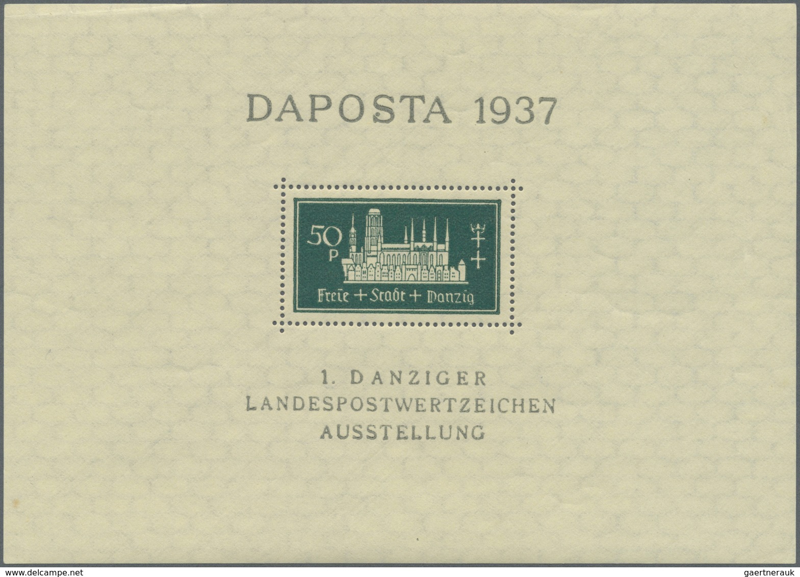 * Danzig: DAPOSTA-BLOCK 1 Mit Plattenfehler II "großer Punkt In Unterer Schleife Des S Von Daposta", S - Altri & Non Classificati