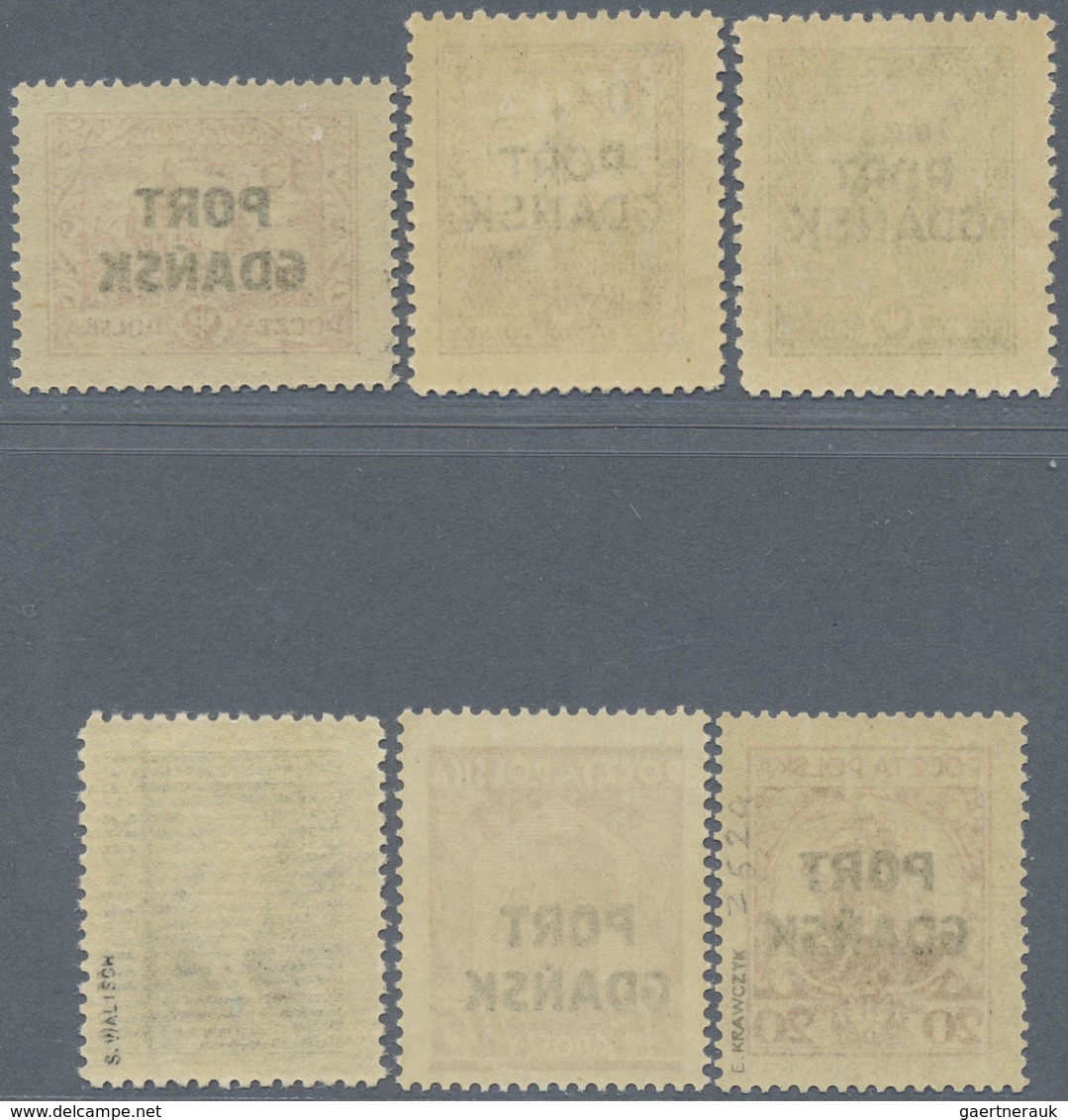 ** Danzig - Polnische Post (Port Gdansk): 1926,  5, 10, 15, 20, 25 Gr. Und 1 Zl. Freimarken Postfrisch - Autres & Non Classés