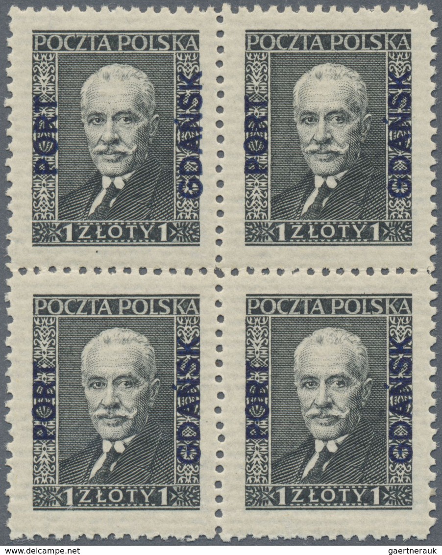 ** Danzig - Polnische Post (Port Gdansk): 1926, 1 Zl. Fereimarken, Postfrischer Viererblock In Perfekte - Sonstige & Ohne Zuordnung