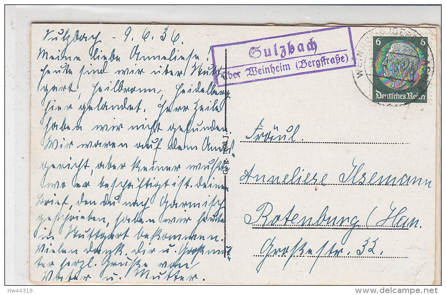 LANDPOST Sulzbach über Weinheim / 2 Karten - Briefe U. Dokumente