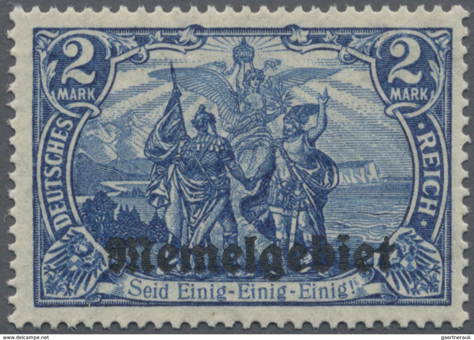 ** Memel: 1920, 2 M. Nord Und Süd, Schwarzblau, Postfr., Tadellose Zähnung, Gummierung Fleckig, Gepr. D - Memel (Klaipeda) 1923