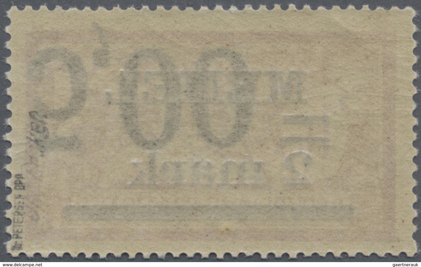 ** Memel: 1922, 5,00 Auf 2 M. Auf 1 Fr. Aufdruckausgabe Mit Kopfstehendem Aufdruck, Postfrisch, Kabinet - Memel (Klaipeda) 1923