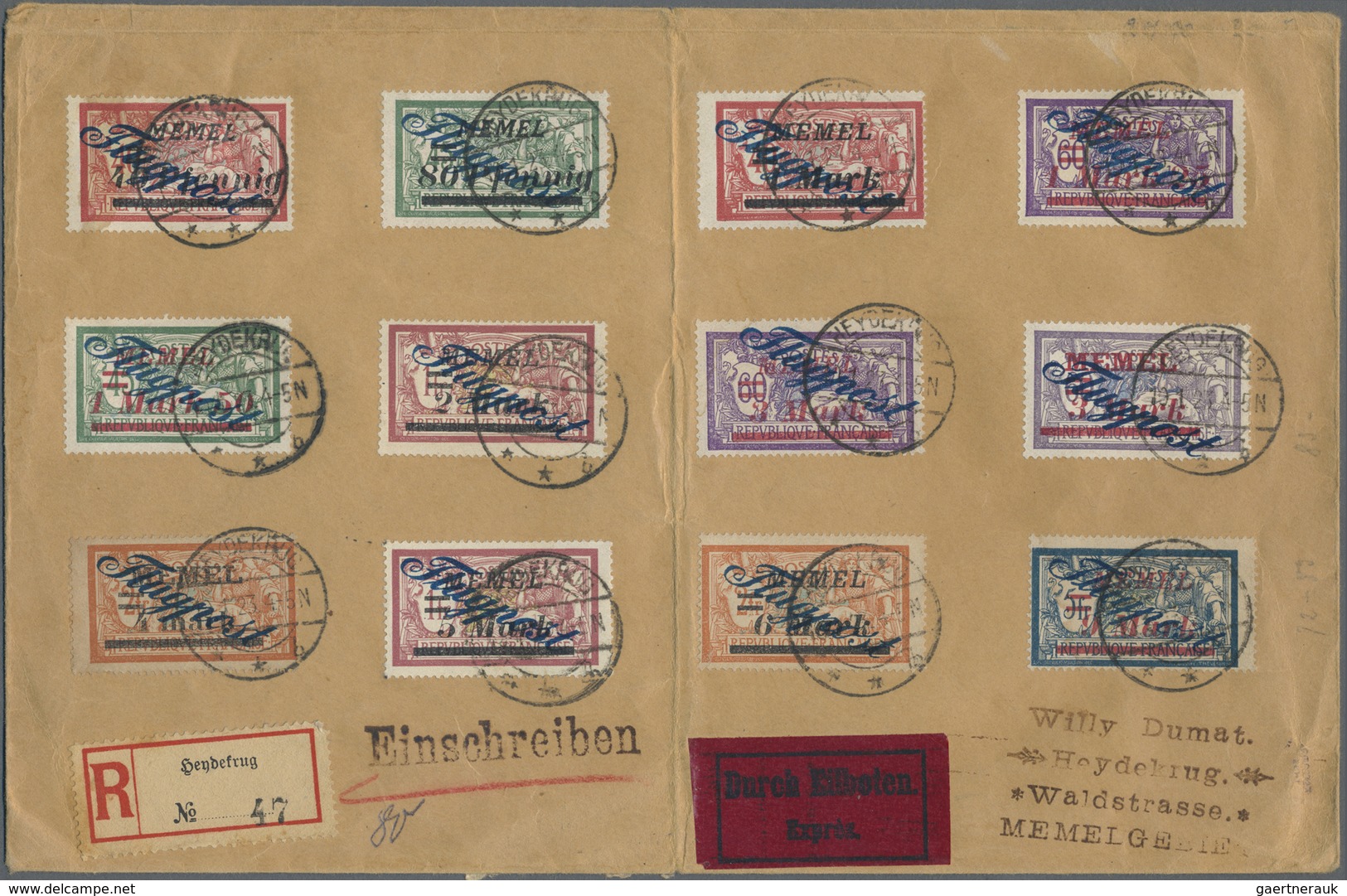 Memel: 1920, "Flugpost" Aufdruck-Ausgabe Komplett, Dabei Die Sehr Seltene 3 Mark "MEMEL" Nicht Kursi - Memelgebiet 1923