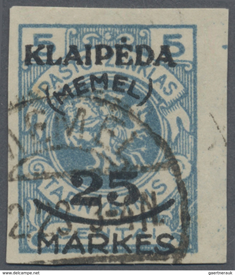 O Memel: 1923, Freimarke 25 Markes Auf 5 C, Ungezähnter Probedruck Auf Gering Dünnerem, Durchscheinend - Memel (Klaïpeda) 1923
