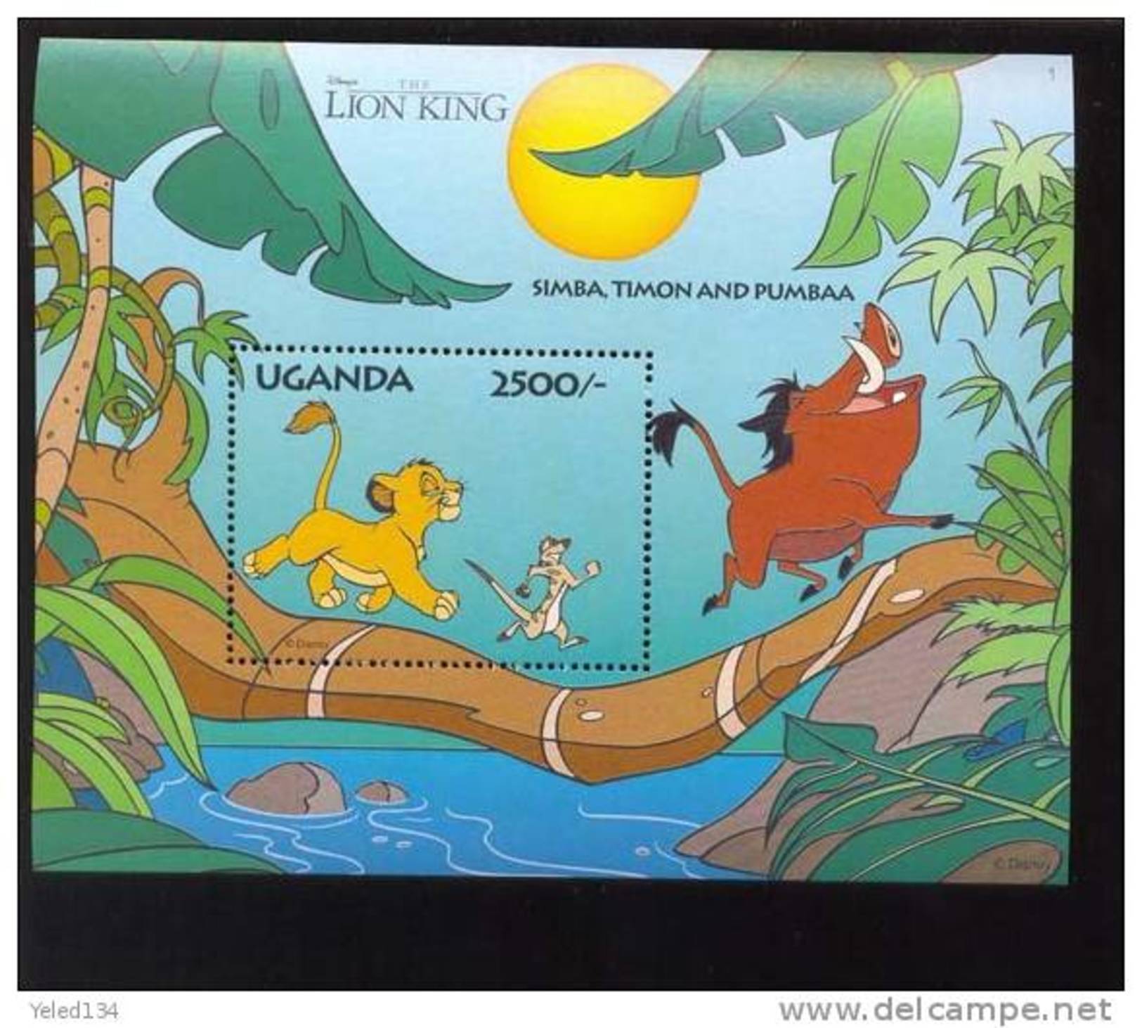 #  733-1   SPECIAL SALE MINT NEVER HINGED SOUVENIR SHEET OF DISNEY ; LION KING , ANIMALS ; (  UGANDA   1269 - Disney