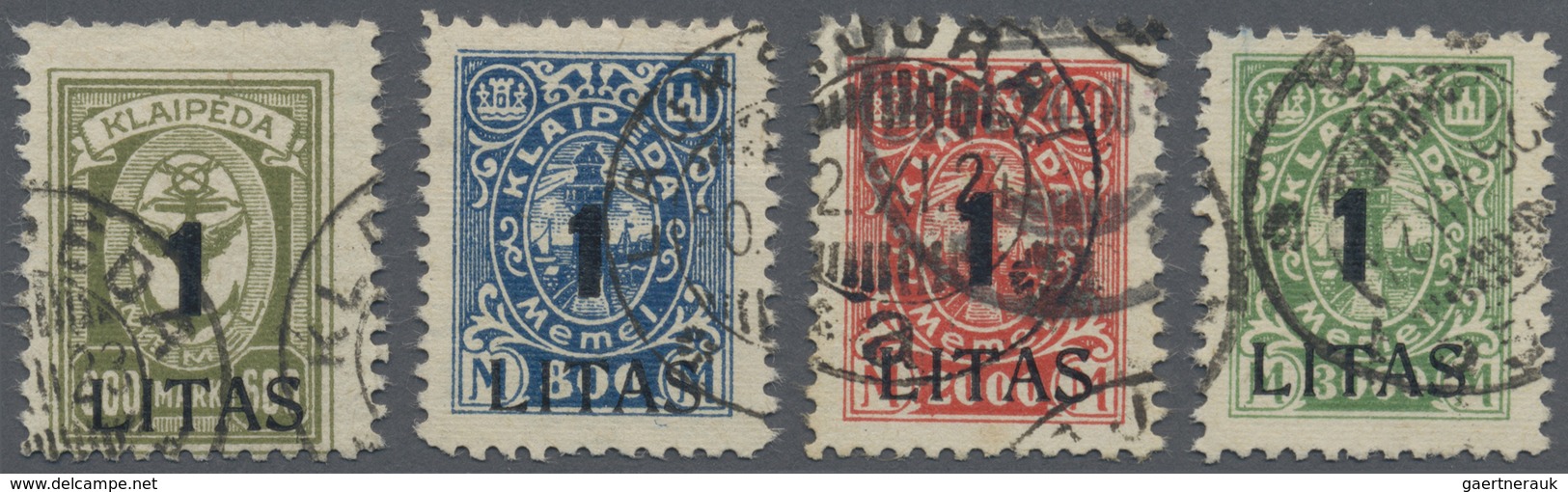 O Memel: 1923, 1 L. Auf 600 Und 800 Sowie 2000 Und 3000 M., Je Mit Aufdruckfehler "enger Abstand Zwisc - Memel (Klaïpeda) 1923