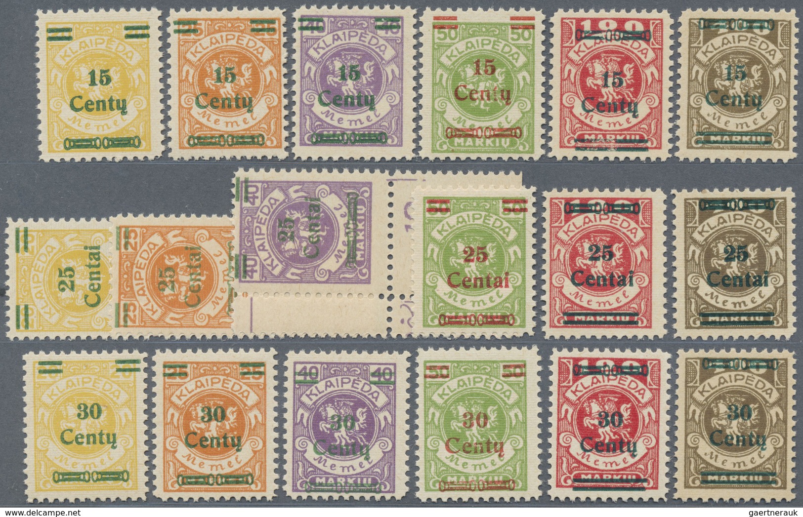 ** Memel: 1923, 5 - 30 C. Aufdruck-Ausgabe, Komplett Postfrischer Luxussatz Ohne Jegliche Signaturen, I - Memel (Klaïpeda) 1923