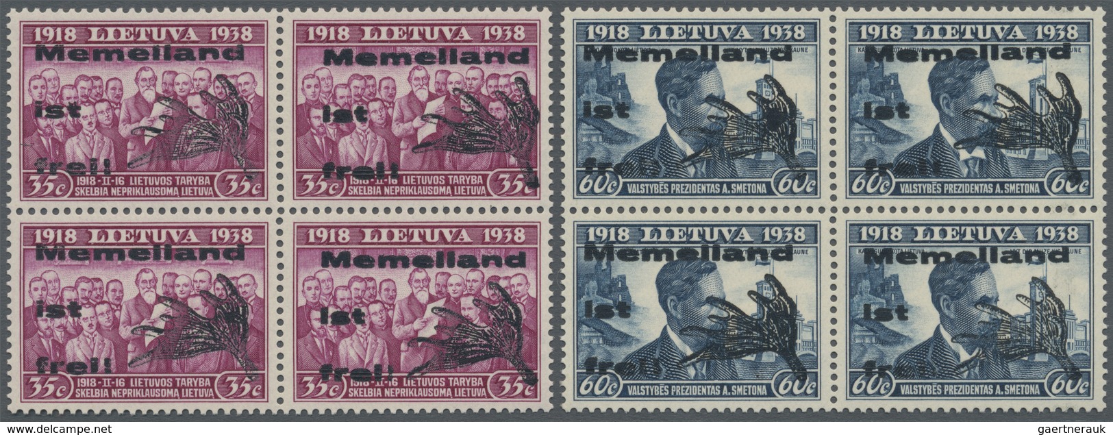 **/ Memel - Lokalausgabe Memelland: 1939, 15 C. Bis 60 C. Im Kompletten Postfrischen Viererblocksatz Mit - Memel (Klaïpeda) 1923