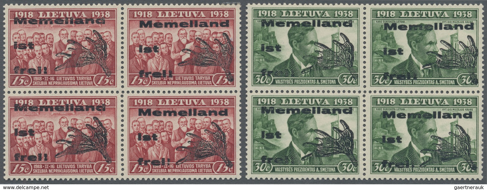 **/ Memel - Lokalausgabe Memelland: 1939, 15 C. Bis 60 C. Im Kompletten Postfrischen Viererblocksatz Mit - Memel (Klaipeda) 1923