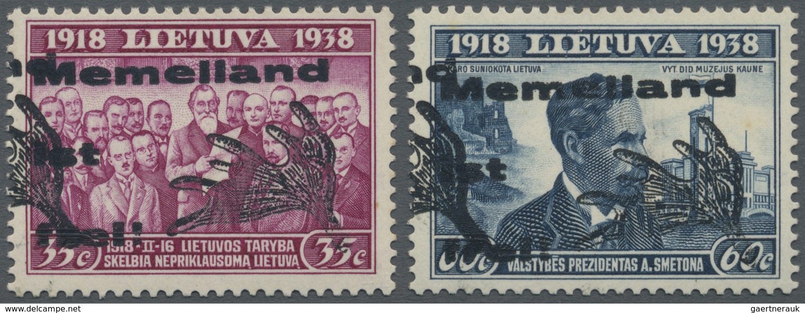 ** Memel - Lokalausgabe Memelland: 1939, 35 C. Und 60 C. Je Mit Doppeltem Aufdruck In Type II, Postfris - Memel (Klaipeda) 1923