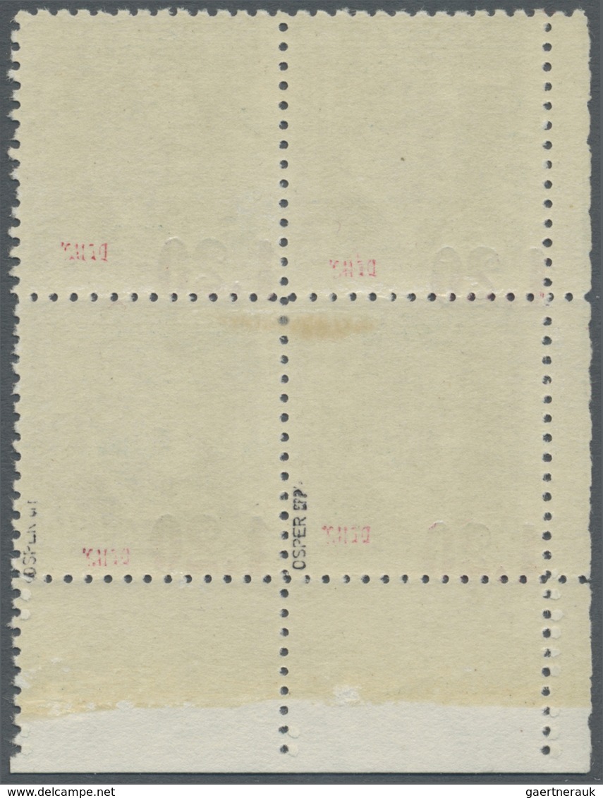 **/*/ Sudetenland - Asch: 1938, 1,20 Kc. Auf 50 H. Benes Mit Aufdruck In Lebhaftmagenta, Viererblock Aus D - Sudetenland