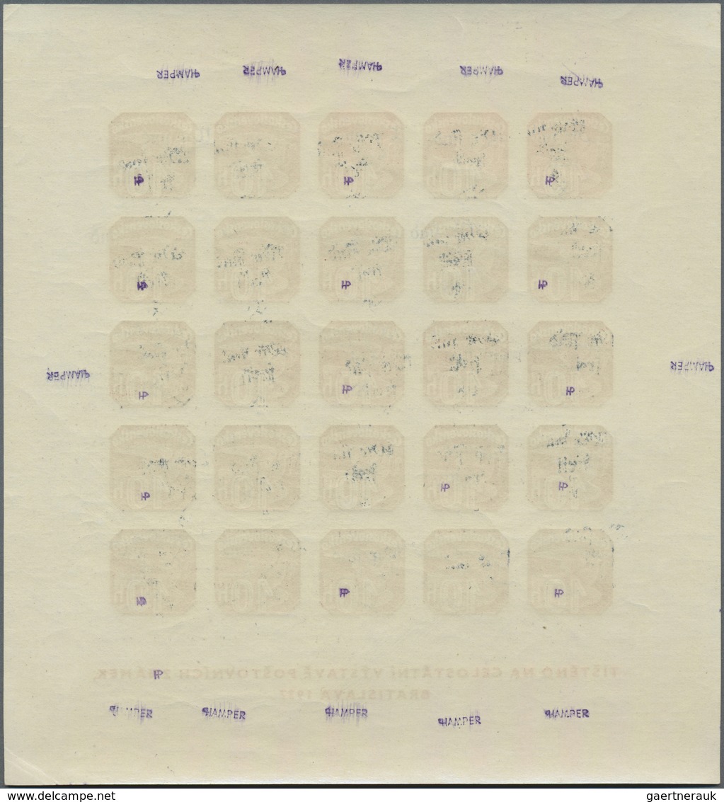 ** Sudetenland - Reichenberg: 1938, Ausstellungs-Block Bratislava 1937 Mit 10 Heller Zeitungsmarke Mit - Région Des Sudètes