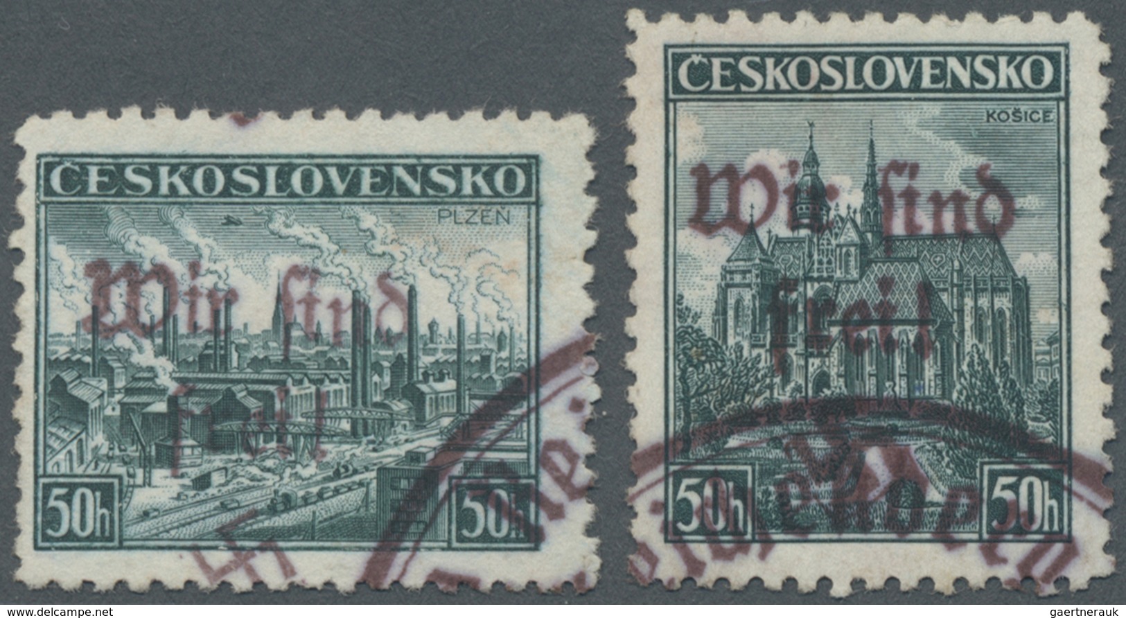 O Sudetenland - Reichenberg: 1938, 50 H. Pilsen Und 50 H. Kaschau, Gestempelt, Kabinett, Signiert Mahr - Région Des Sudètes