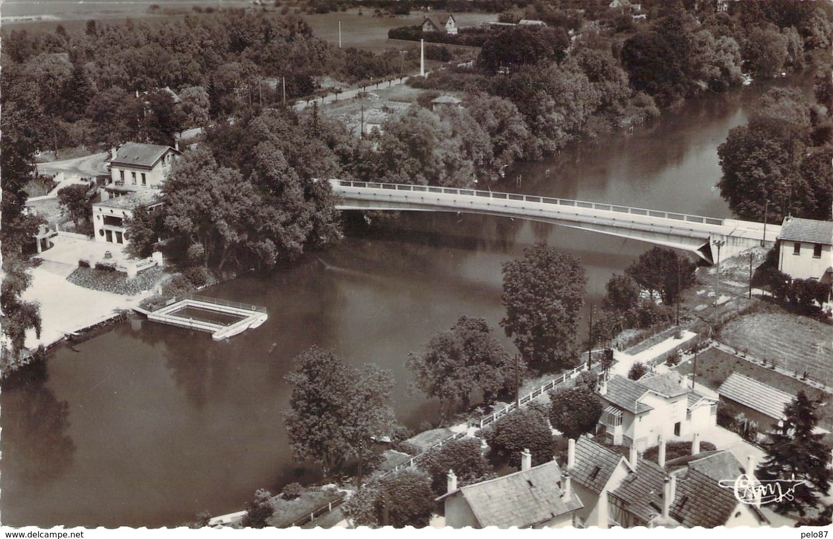 Cpsm Format Cpa  Esbly La Marne Le Pont Et La Plage ZZ 380 - Esbly