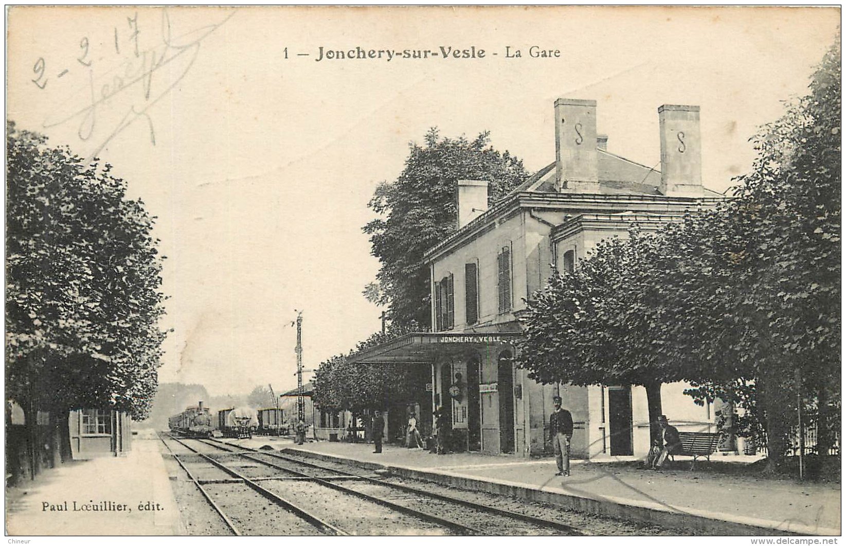 JONCHERY SUR VESLE LA GARE ARRIVEE DU TRAIN - Jonchery-sur-Vesle