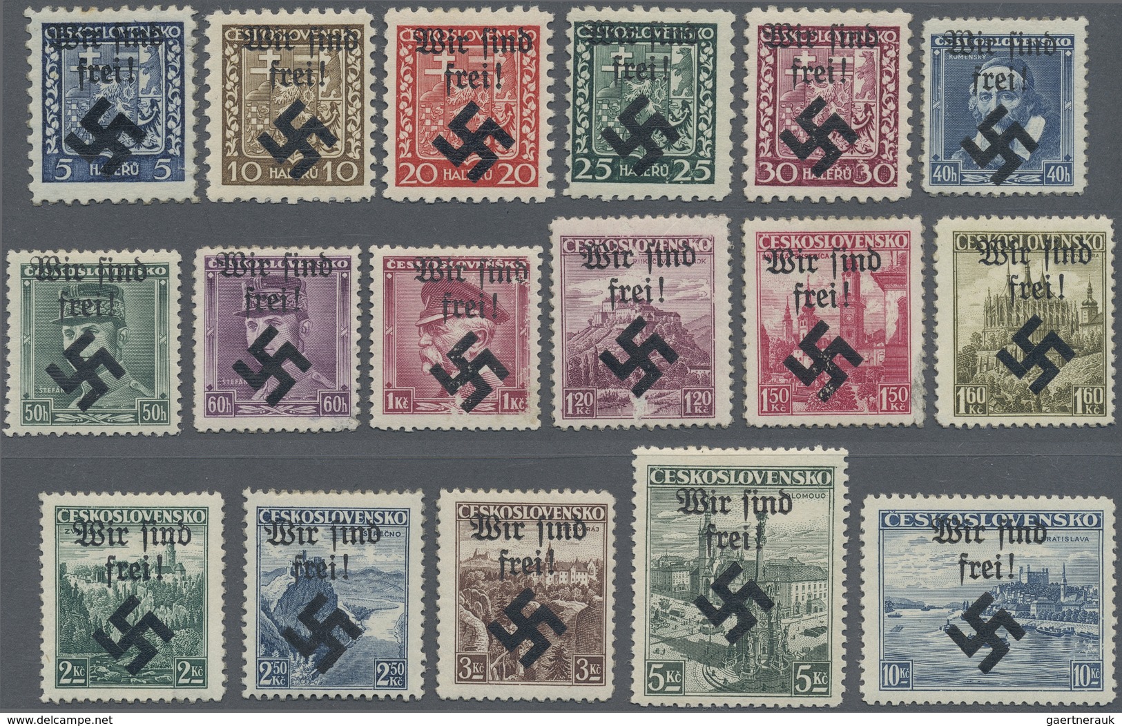 * Dt. Besetzung II WK - Böhmen Und Mähren - Mährisch-Ostrau: 1939, Freimarken 5 H. - 3 Kr. Sowie 5 Kr - Occupazione 1938 – 45