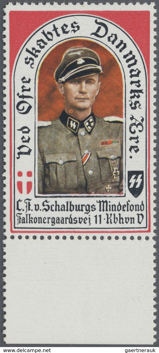 ** Dt. Besetzung II WK - Dänemark: 1944, Schalburg-Vignette Ohne Wertangabe, Postfrisches Unterrandstüc - Occupazione 1938 – 45