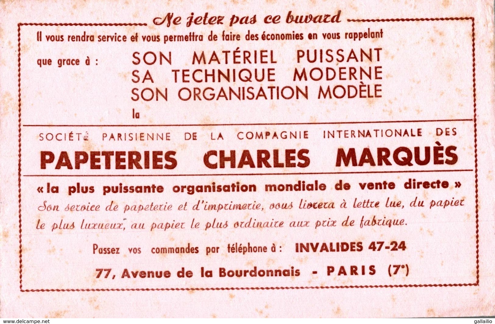 BUVARD PAPETERIE CHARLES MARQUES A PARIS - Papeterie