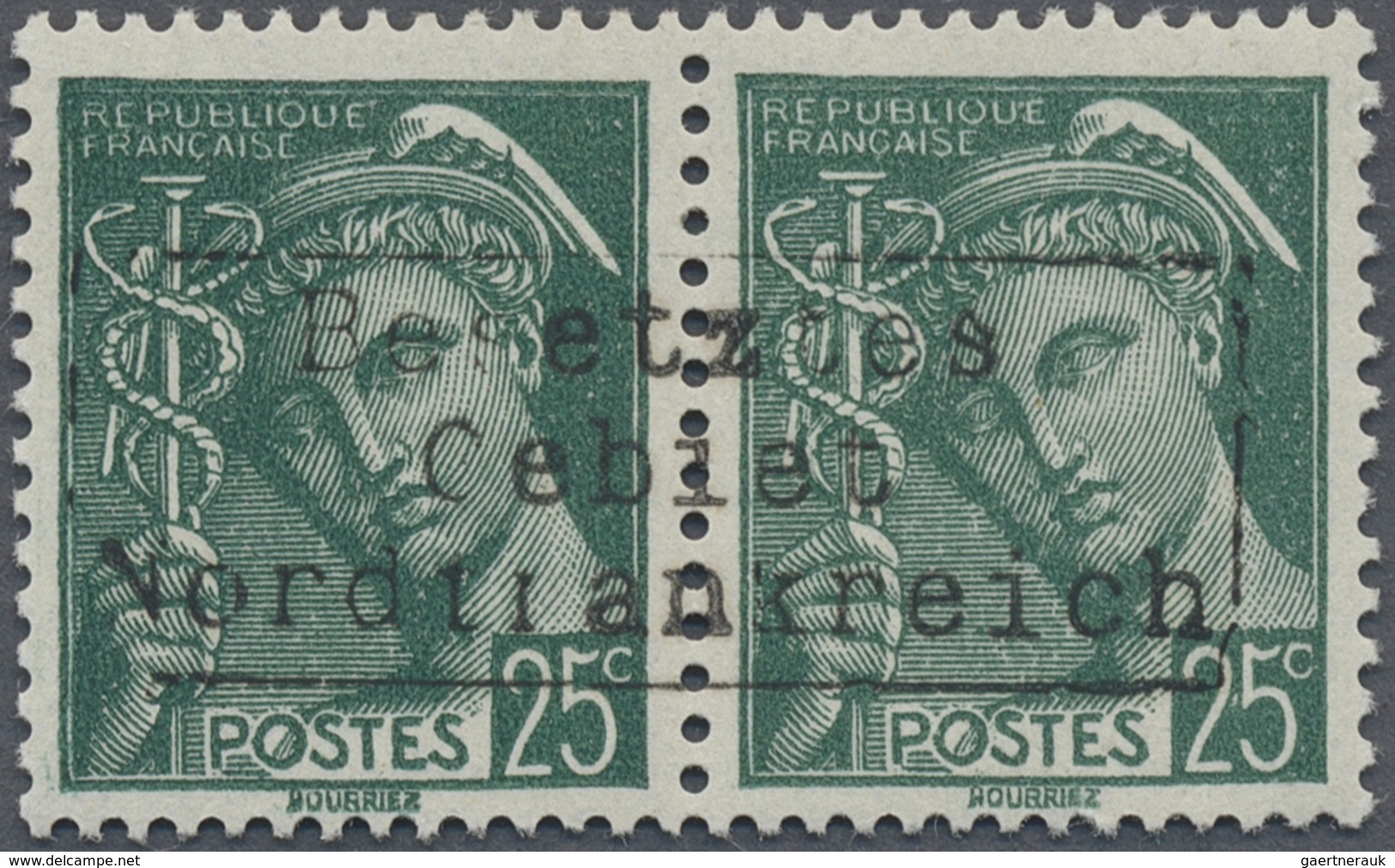 * Dt. Besetzung II WK - Frankreich - Dünkirchen: 1940, 25 C. Merkur Im Waagerechten Paar Mit Aufdruck - Occupazione 1938 – 45