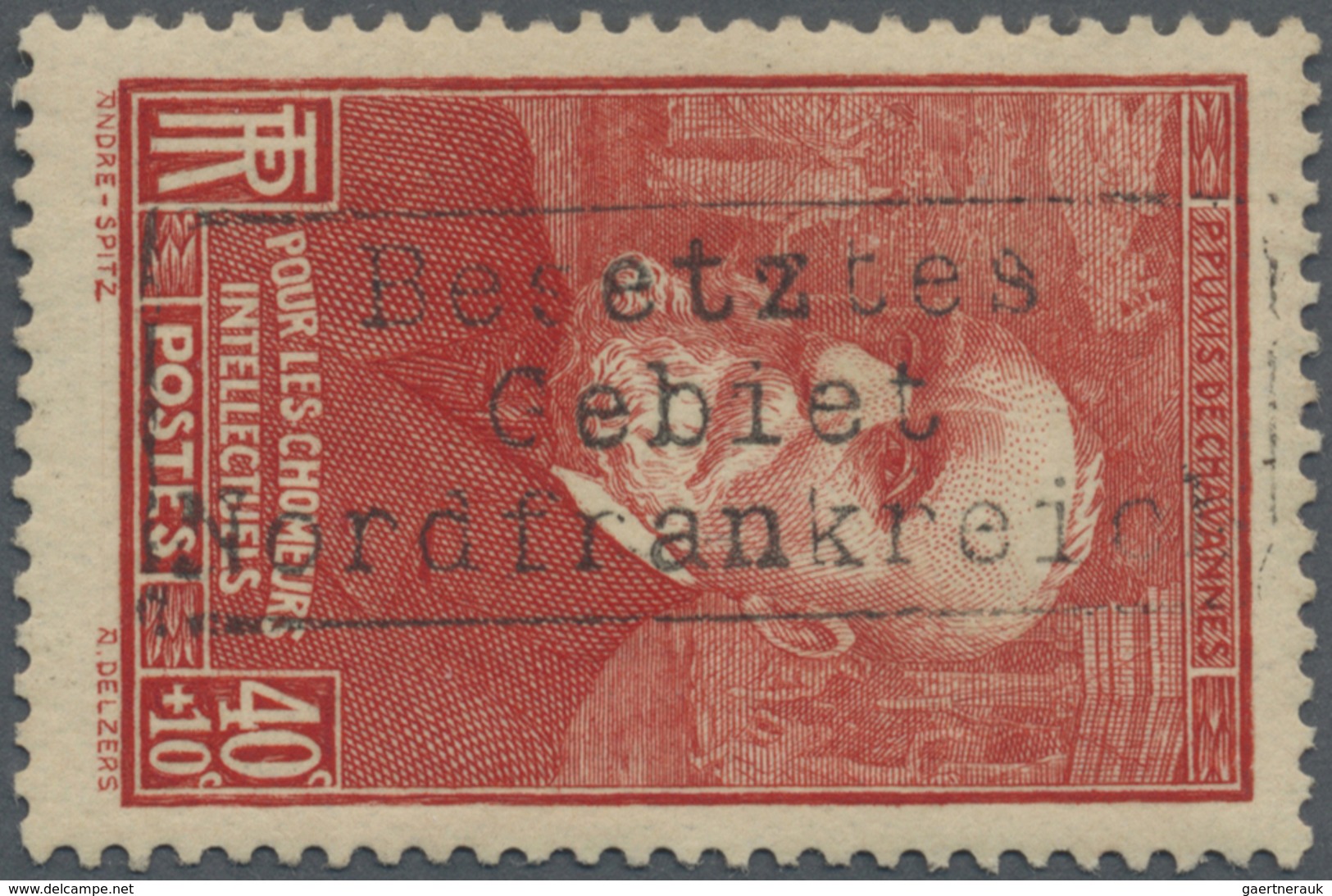 * Dt. Besetzung II WK - Frankreich - Dünkirchen: 1940, 40+10 C Chavannes "Besetztes Gebiet Nordfrankre - Occupation 1938-45