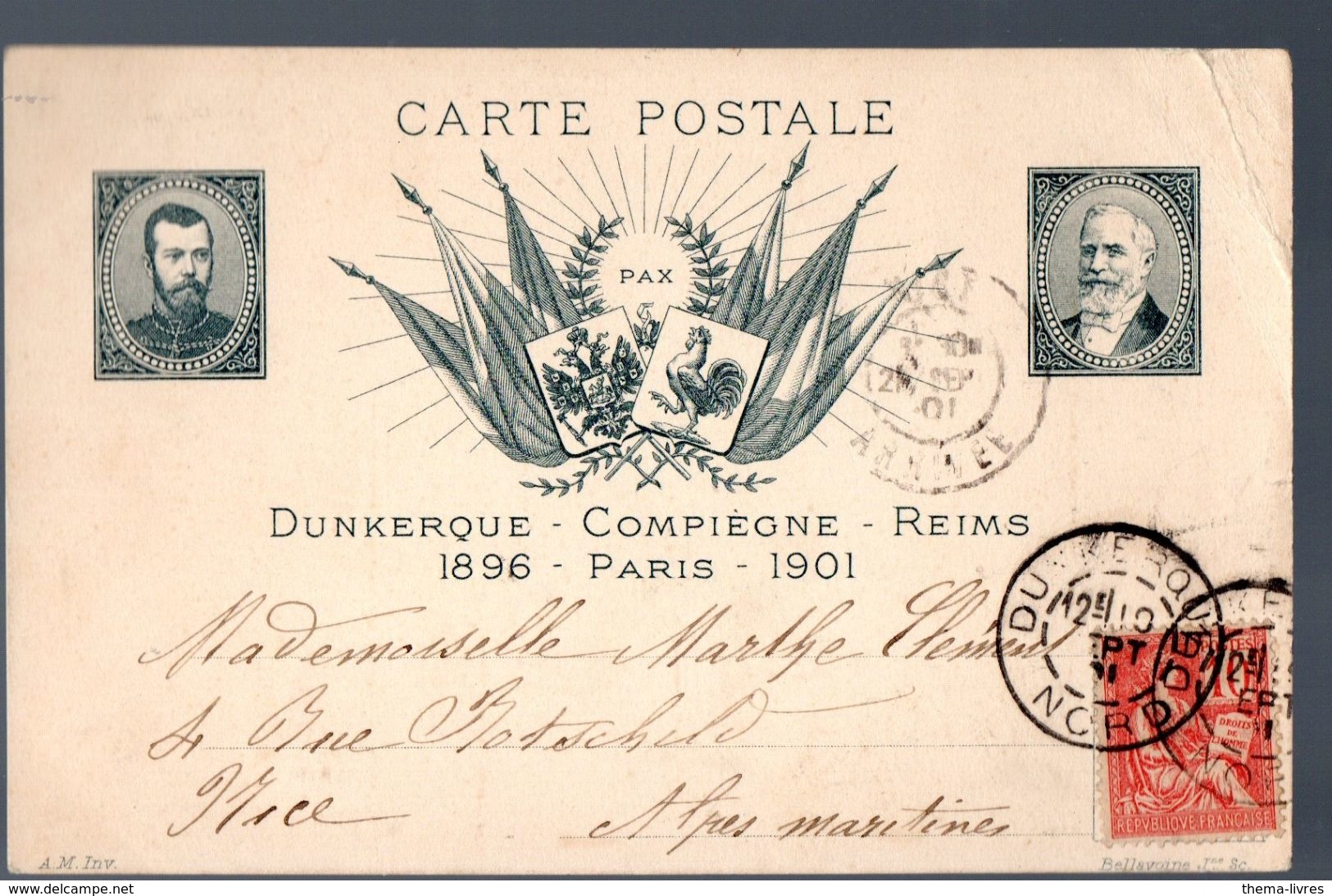 Dunkerque Compiegne Paris Reims 1896 1901   (visite Tsar De Russie)  (PPP7059) - Inwijdingen