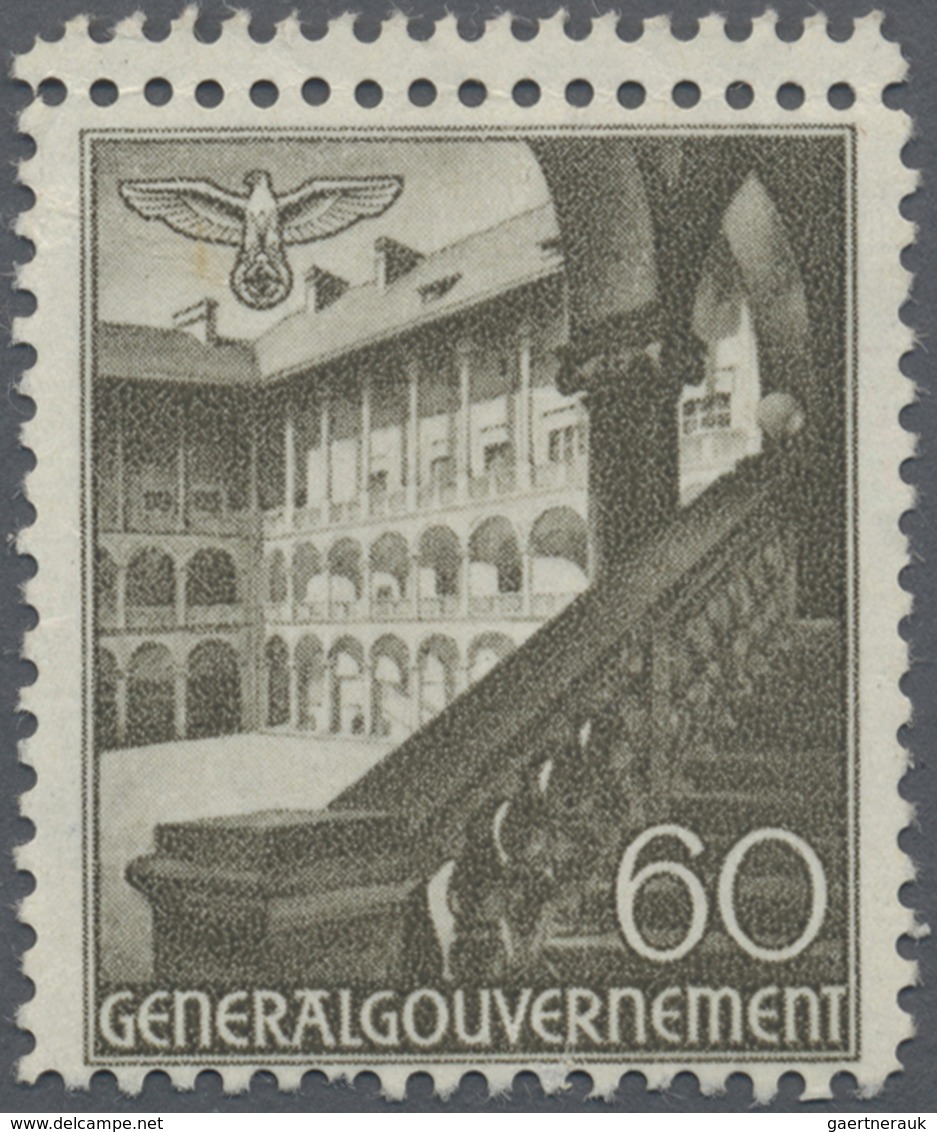 ** Dt. Besetzung II WK - Generalgouvernement: 1940, 60 Gr Graubraun Bauwerke, Gez. L12, Postfrischer Pr - Besetzungen 1938-45