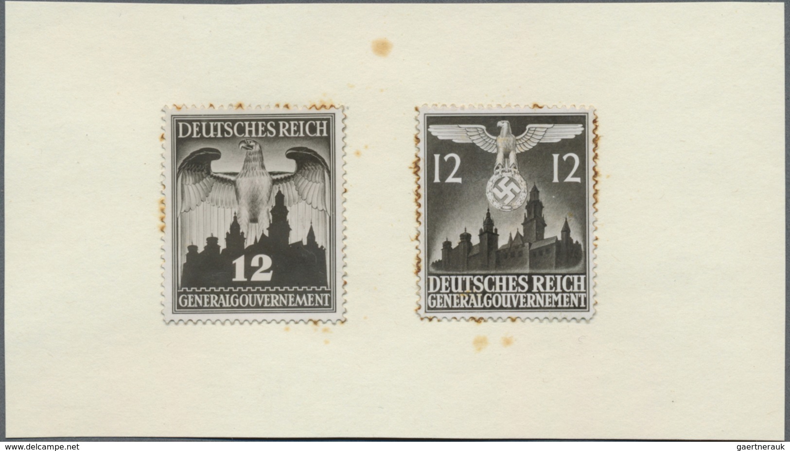 (*) Dt. Besetzung II WK - Generalgouvernement: 1941, Freimarken Bauwerke, 2 S/w-Fotoessays Zu Je 12 Pfg. - Besetzungen 1938-45