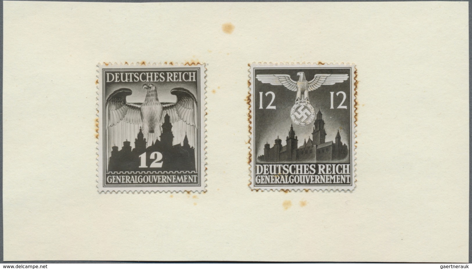 (*) Dt. Besetzung II WK - Generalgouvernement: 1941, Freimarken Bauwerke, 2 S/w-Fotoessays Zu Je 12 Pfg. - Occupation 1938-45