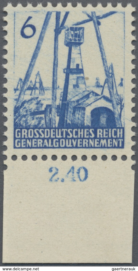 ** Dt. Besetzung II WK - Generalgouvernement: 1944, 6 (Gr) Blau Bohrtürme, Gezähnter Probedruck Der Unv - Occupation 1938-45