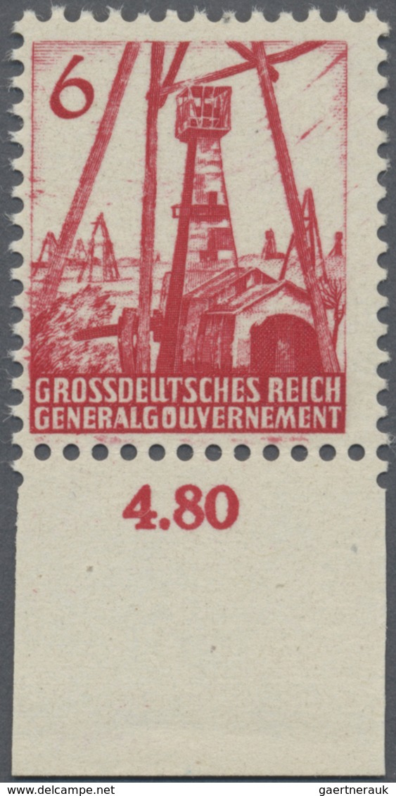 ** Dt. Besetzung II WK - Generalgouvernement: 1944, 6 (Gr) Karmin Bohrtürme, Gezähnter Probedruck Der U - Besetzungen 1938-45